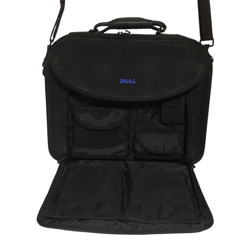 Dell Laptop Computer Adjustable Removable Padded Shoulder bag whandles Black